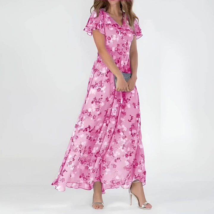 Regina | Floral V-Neck Maxi Dress
