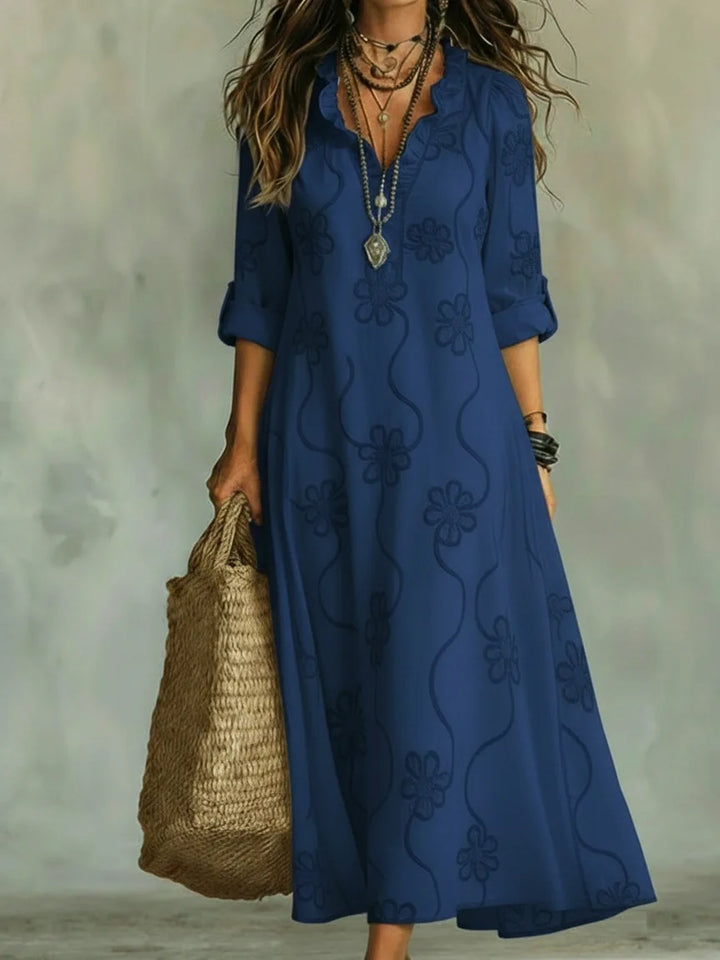 Sienna floral summer dress - Navy Blue
