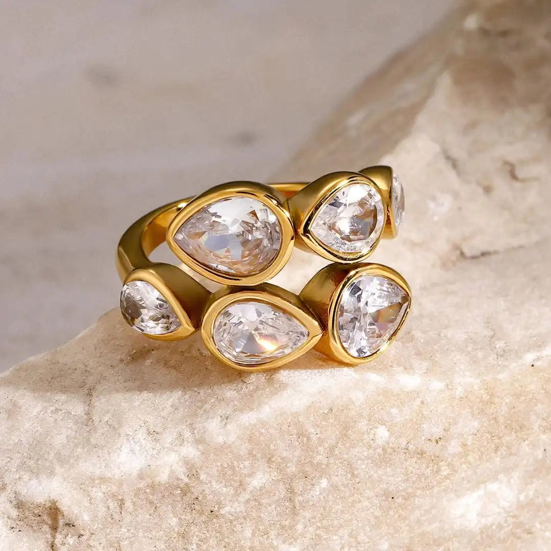 Five | Stone Teardrop Cluster Ring