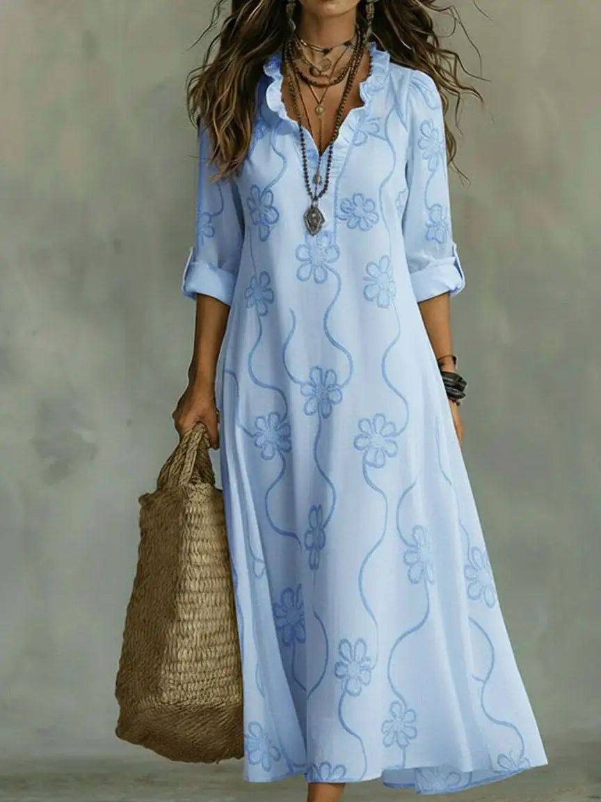 Sienna floral summer dress - Light Blue