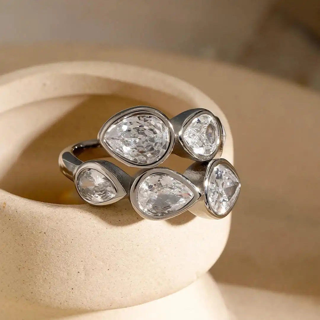 Five | Stone Teardrop Cluster Ring