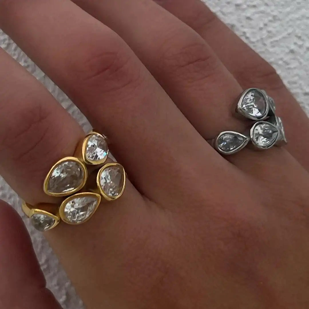 Five | Stone Teardrop Cluster Ring
