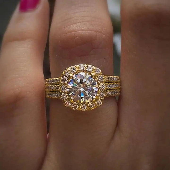 Cushion | Halo Pavé Statement Ring
