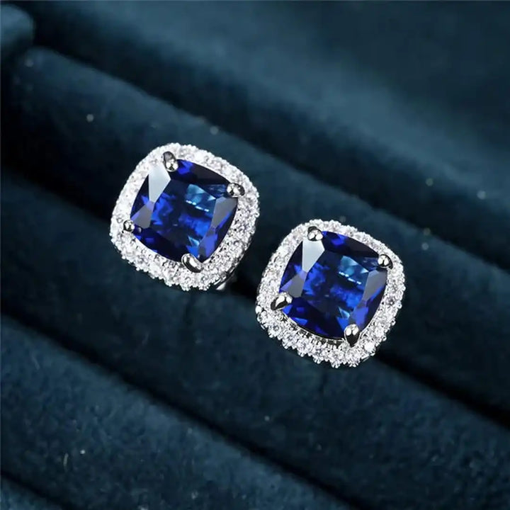 Saphir | Square Stud Earrings