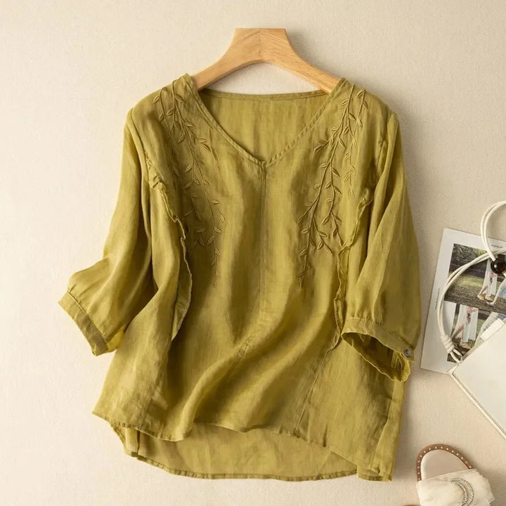 Margarita™ | Loose Retro Cotton-Linen Top