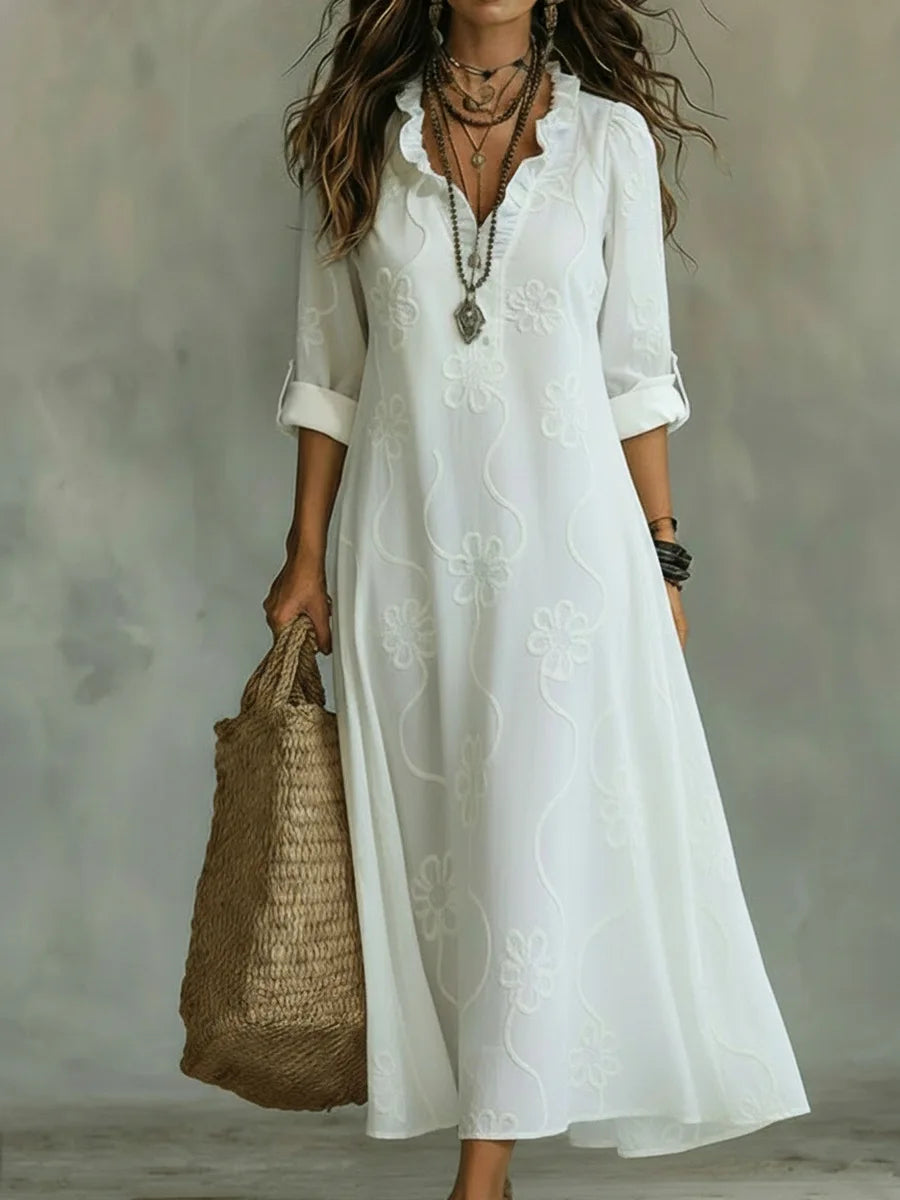 Sienna floral summer dress - White