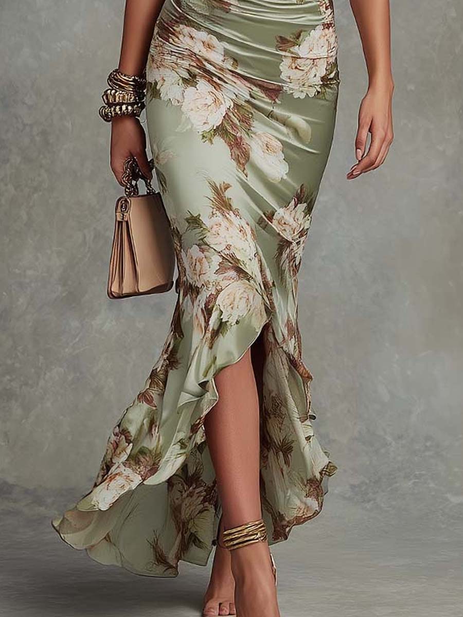 Anna | Long Asymmetric V-Neck Dress