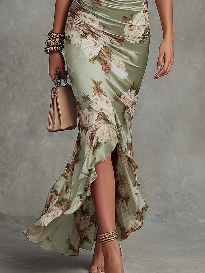 Anna | Long Asymmetric V-Neck Dress