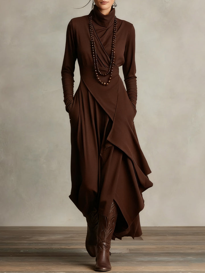 Giorgia | Asymmetrical Maxi Pleated Dress