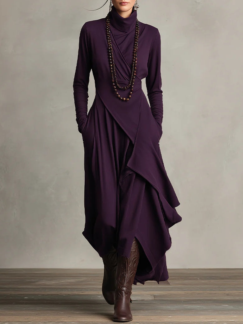 Giorgia | Asymmetrical Maxi Pleated Dress
