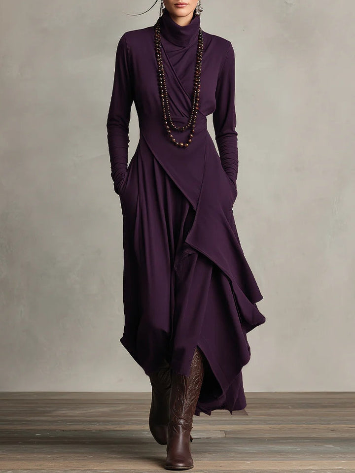 Giorgia | Asymmetrical Maxi Pleated Dress