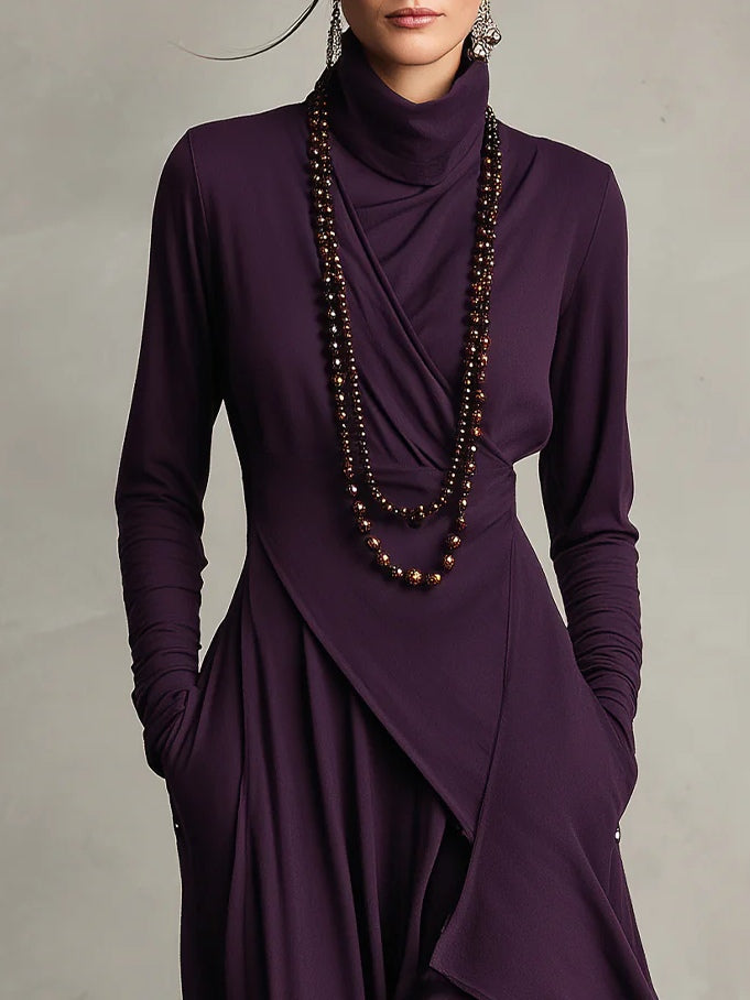 Giorgia | Asymmetrical Maxi Pleated Dress