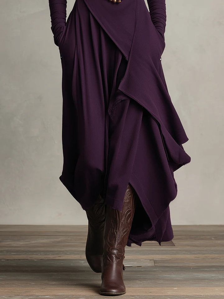 Giorgia | Asymmetrical Maxi Pleated Dress