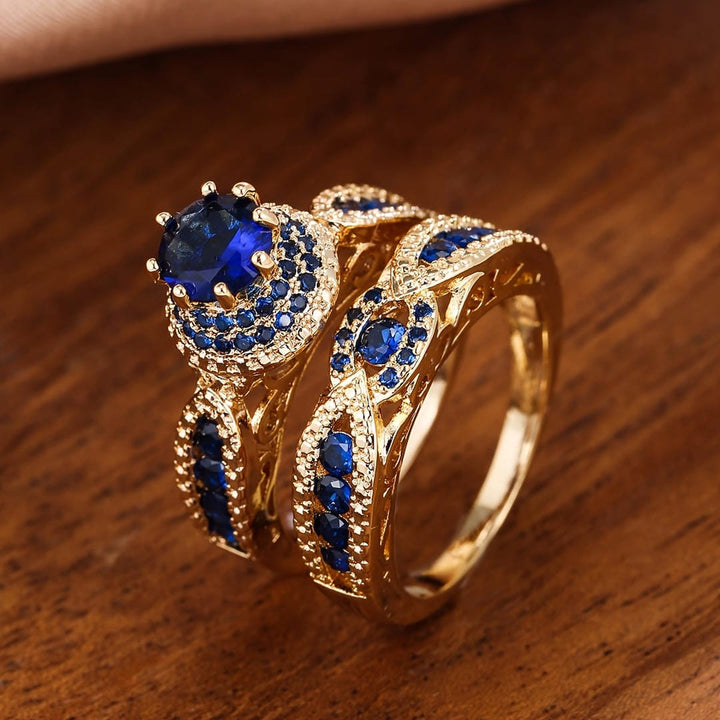 Victoria | Gilded Sapphire Ring Set