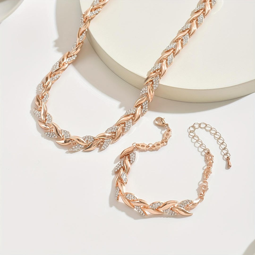 Elegant Glass Rhinestone Fish Tail Set