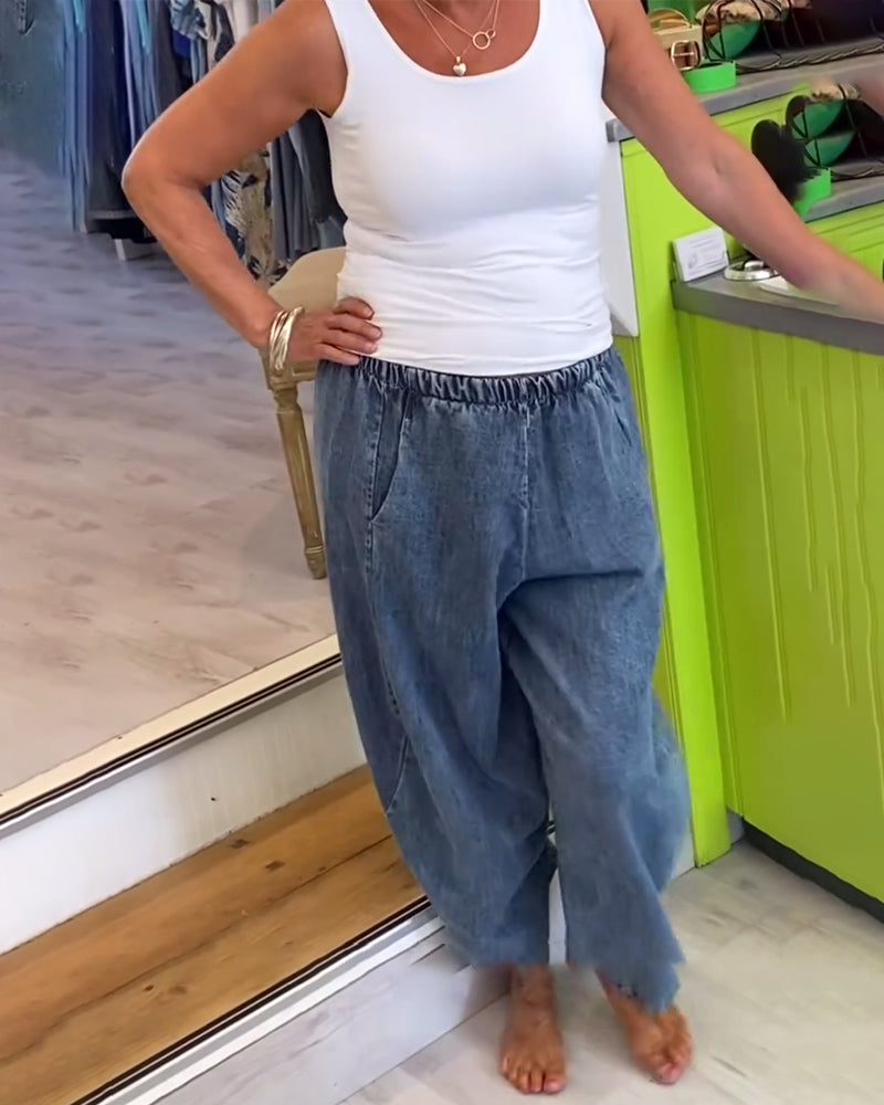 Elina | Relaxed Elastic Waist Jeans