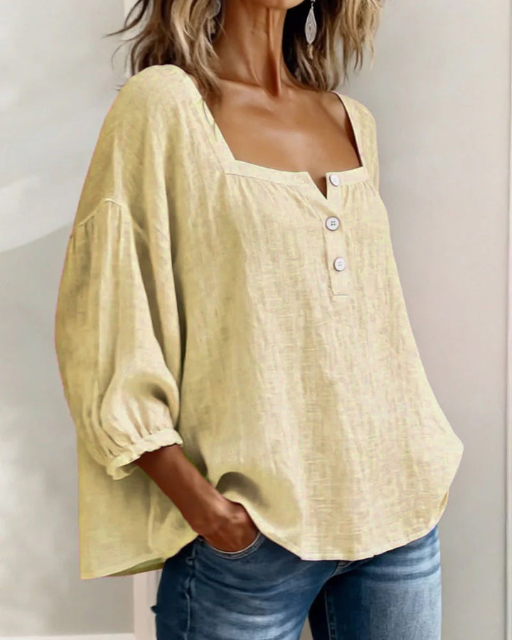 Elise | Square Neck Long Sleeve Blouse