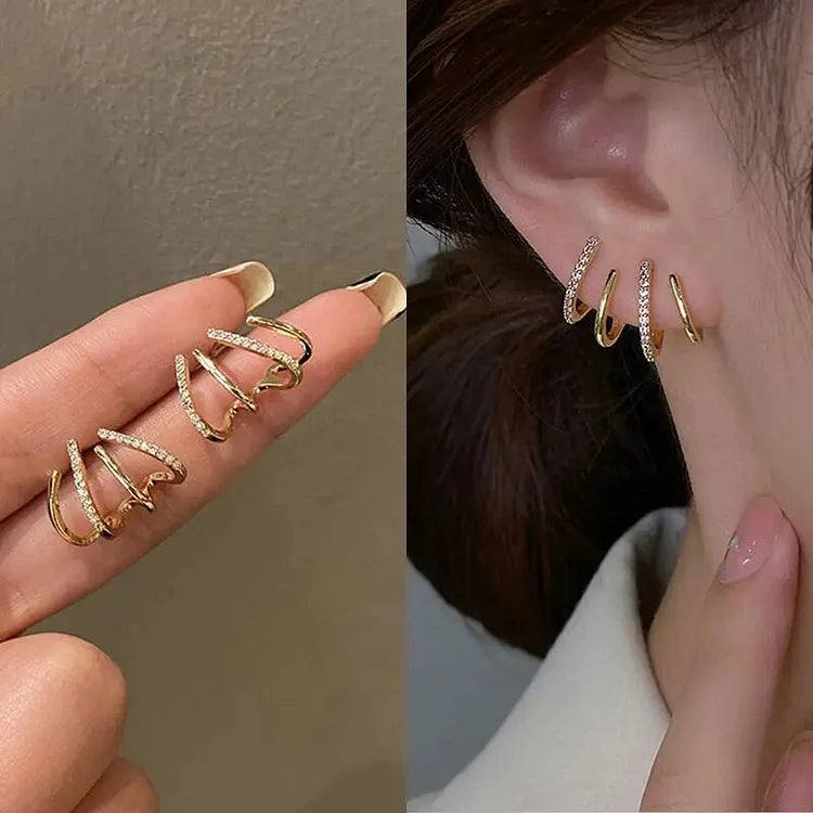 Zabby | Spiral Stack Ear Cuff Earrings