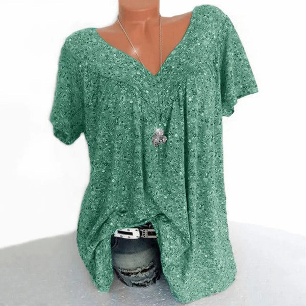 Aurora | Floral Print Short Sleeve Blouse