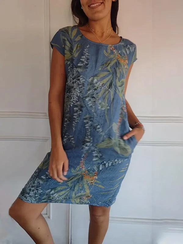 Elara | Botanical Print Summer Dress