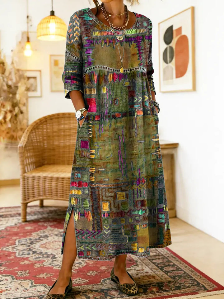 Isabelle | Dress with Ethnic Patchwork