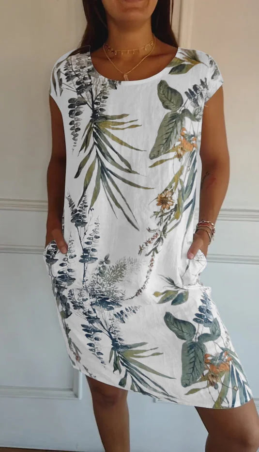 Elara | Botanical Print Summer Dress