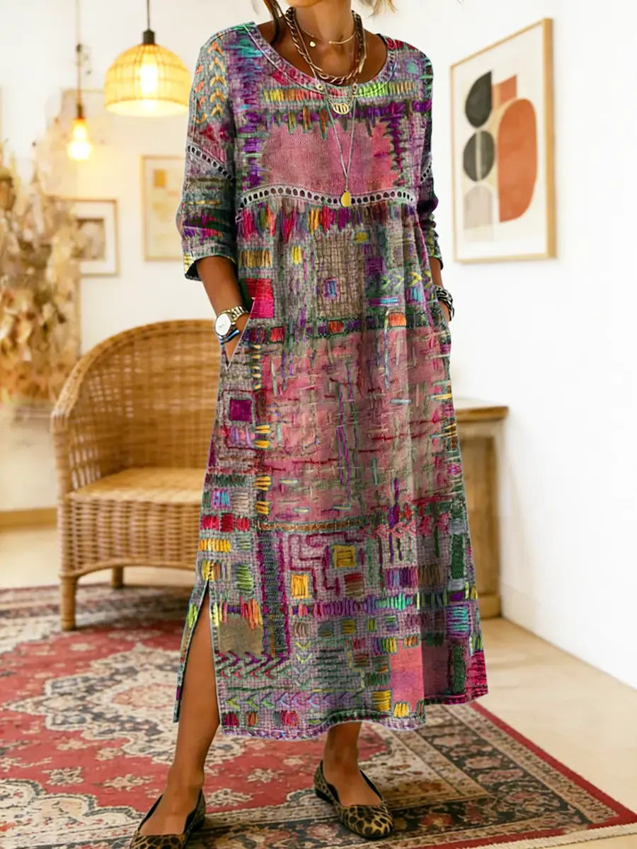 Isabelle | Dress with Ethnic Patchwork