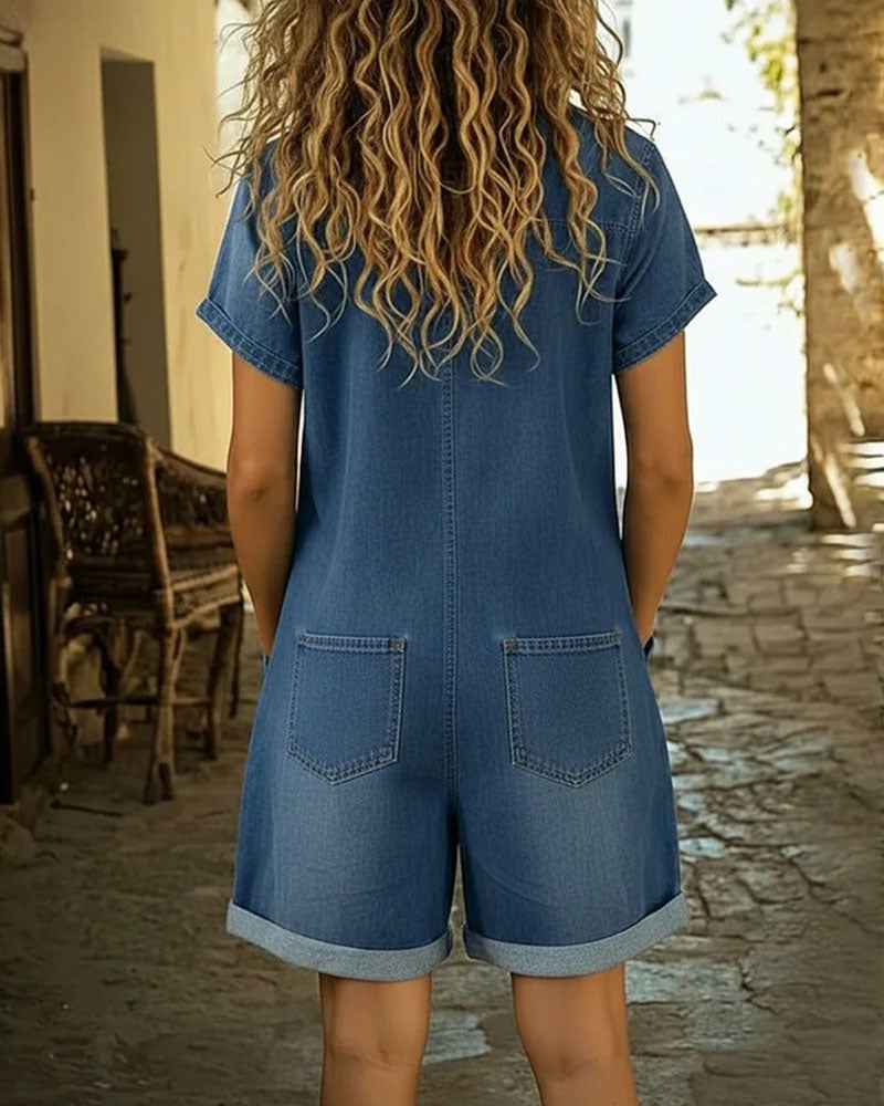 Delya | Short Sleeve Playsuit Dress.