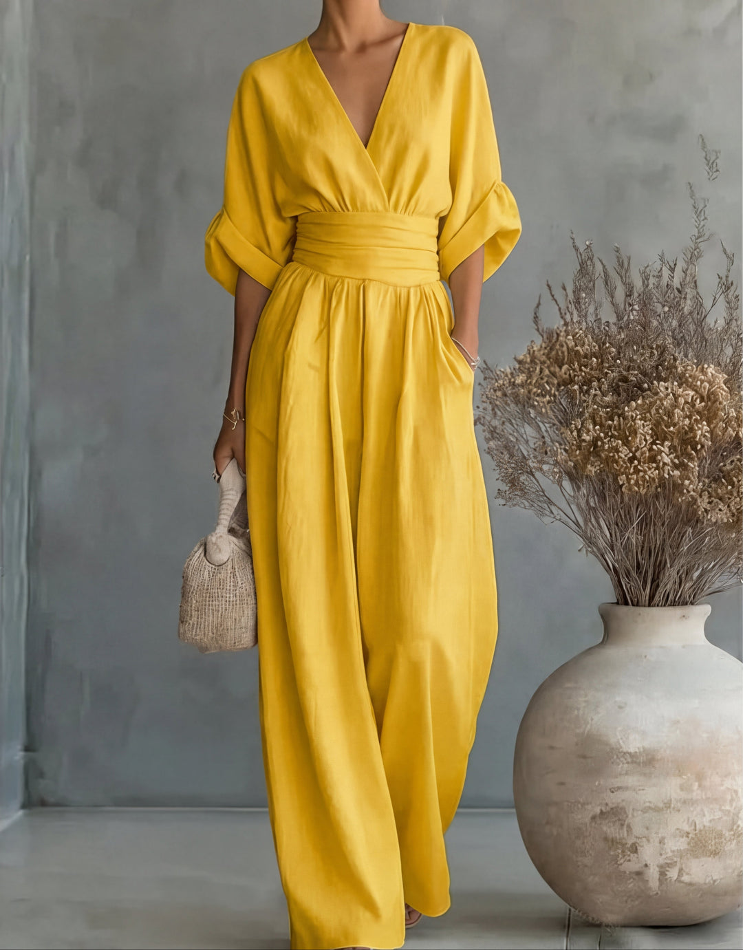 Lillian wide-leg jumpsuit - Yellow
