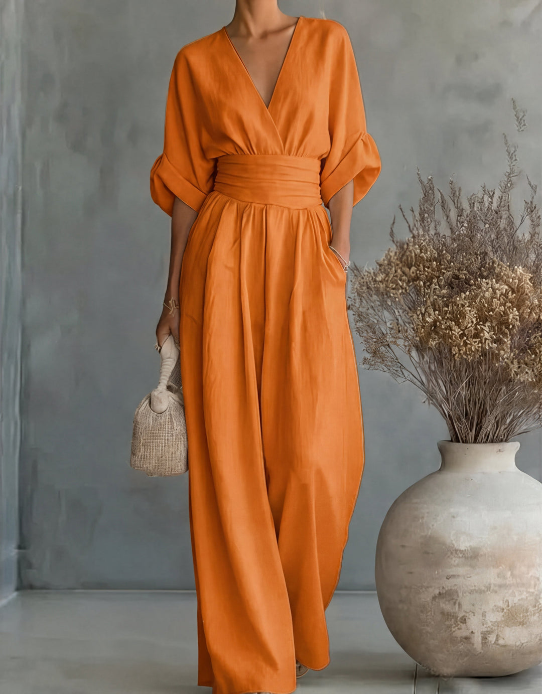 Lillian wide-leg jumpsuit - Orange