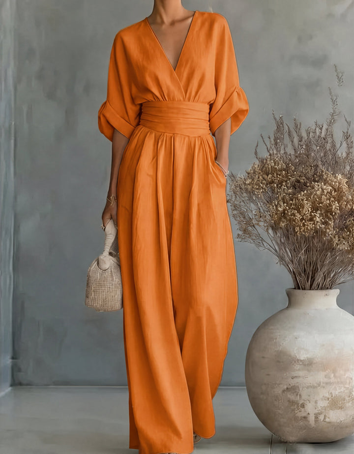 Lillian wide-leg jumpsuit - Orange