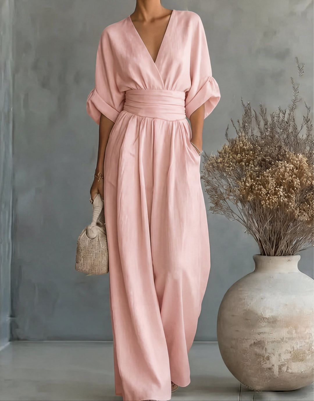 Lillian wide-leg jumpsuit - Light Pink