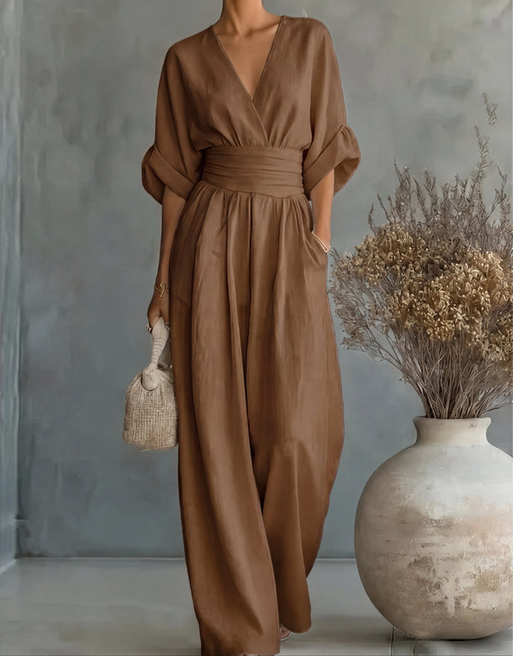 Lillian wide-leg jumpsuit - Brown