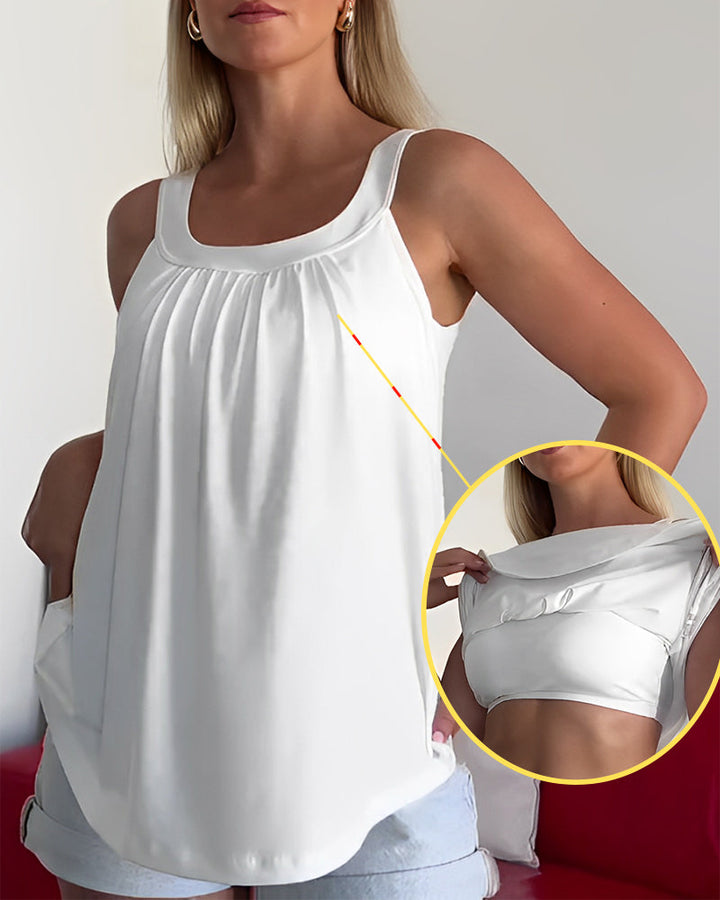Alina | Solid Pleated Top