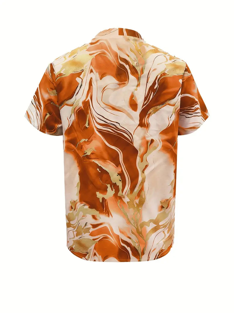 Mildred™ | Marble Print Short Sleeve Shirt