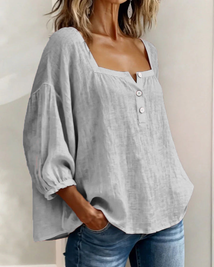 Elise | Square Neck Long Sleeve Blouse
