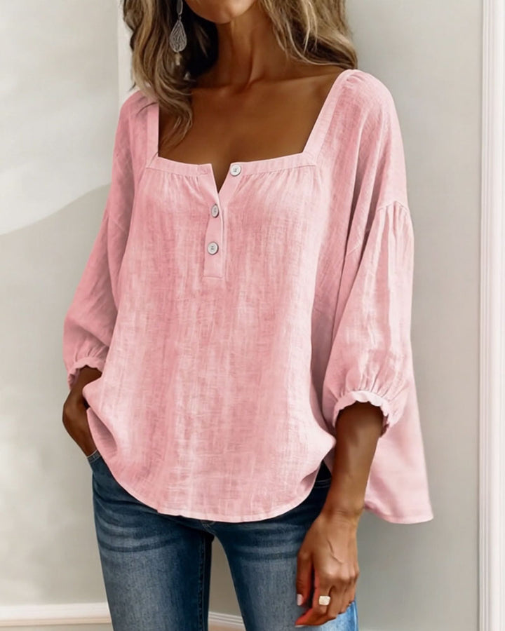 Elise | Square Neck Long Sleeve Blouse