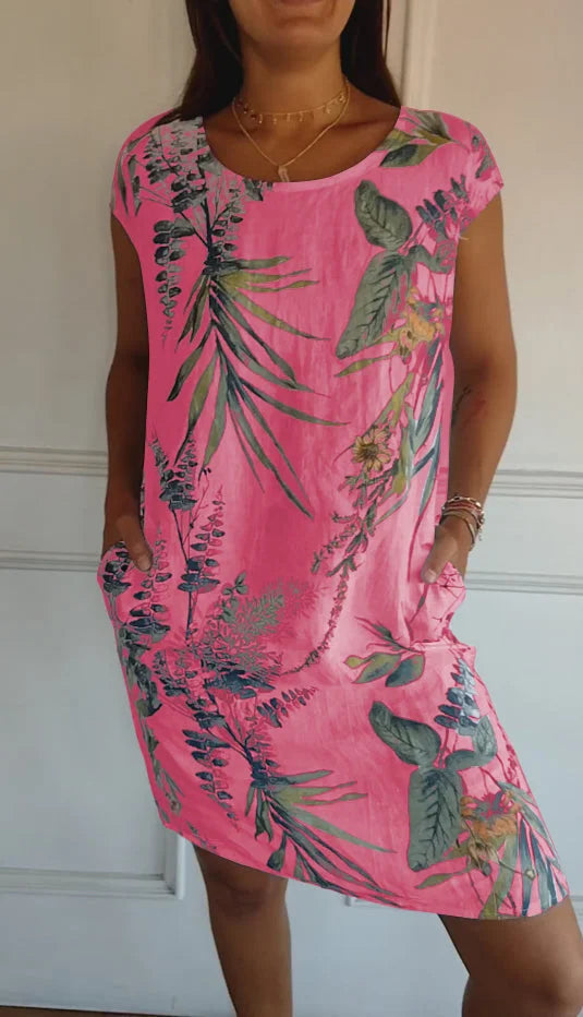 Elara | Botanical Print Summer Dress