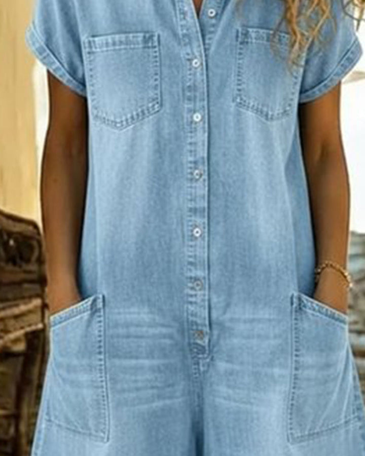 Delya | Short Sleeve Playsuit Dress