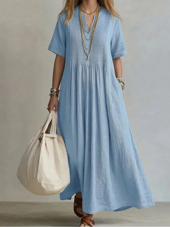 Noor pleated dress - Blue
