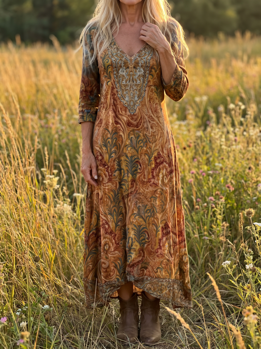 Dorothy floral maxi dress - Wildflower meadow front full body