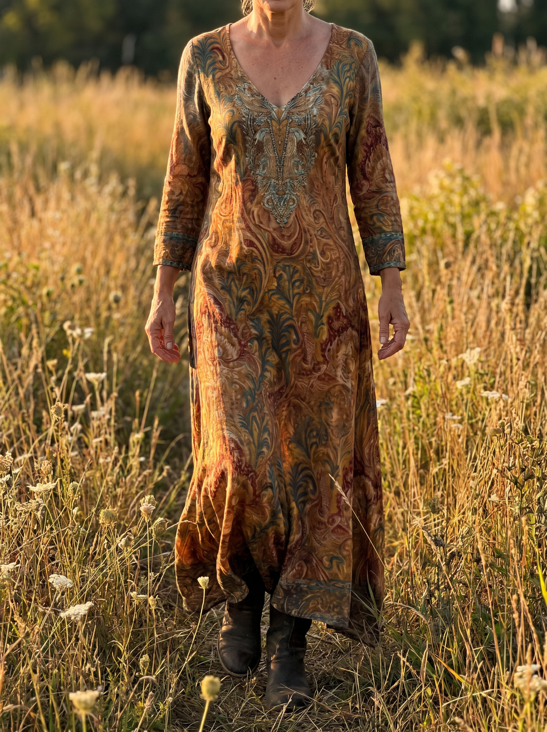 Dorothy floral maxi dress - Wildflower meadow 3/4 walking