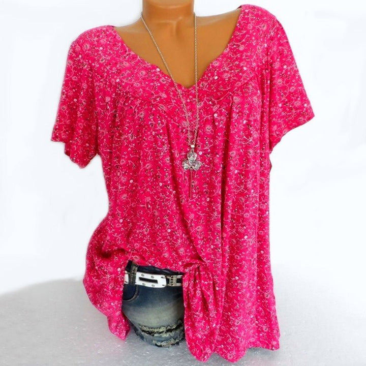 Aurora | Floral Print Short Sleeve Blouse