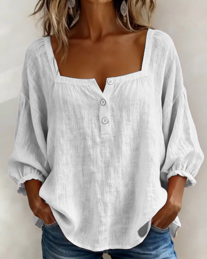 Elise | Square Neck Long Sleeve Blouse