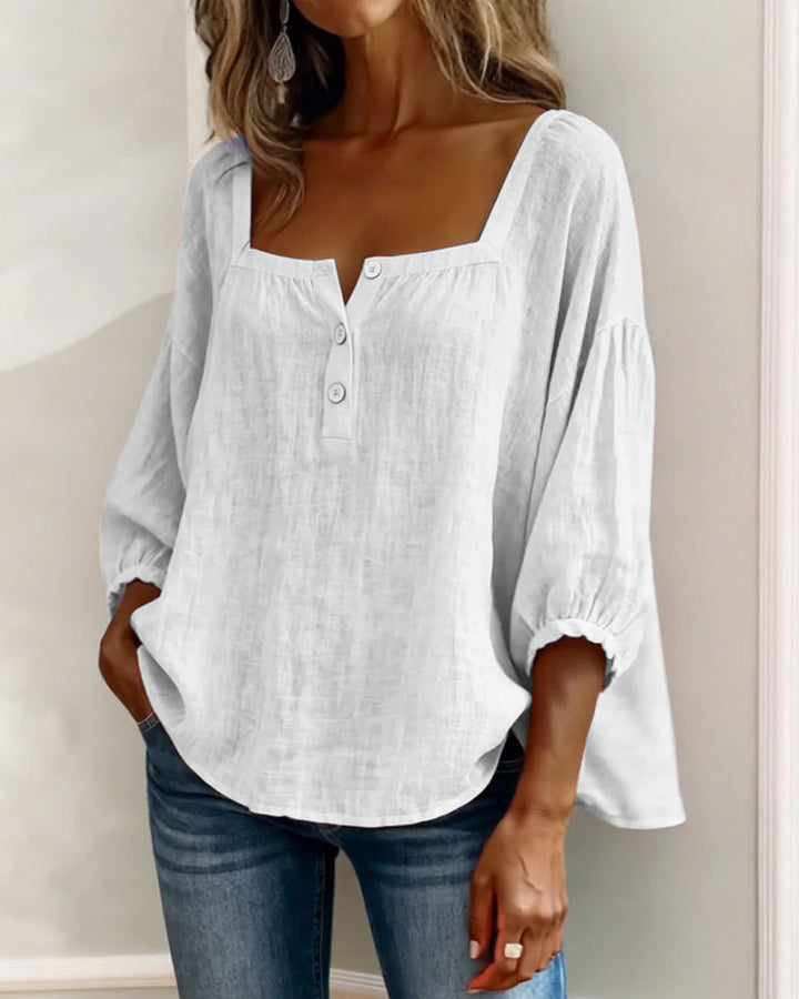 Elise | Square Neck Long Sleeve Blouse