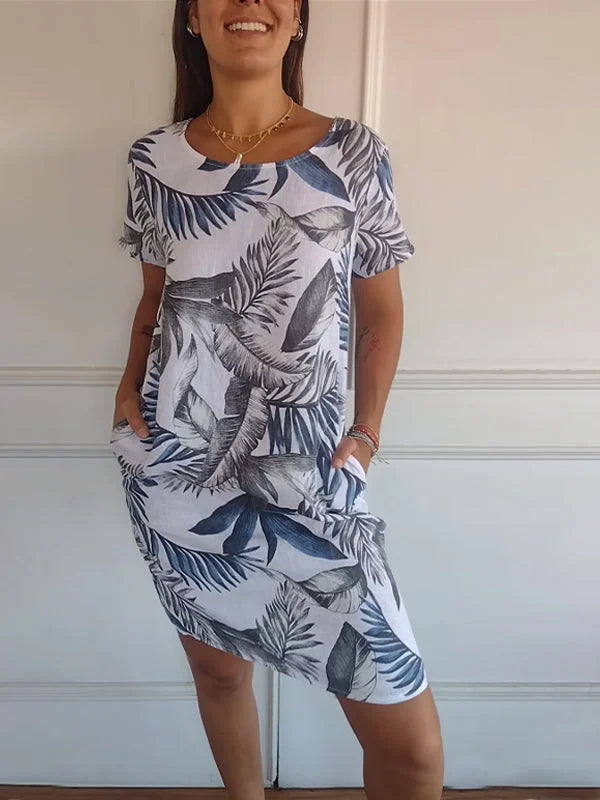 Elara | Botanical Print Summer Dress