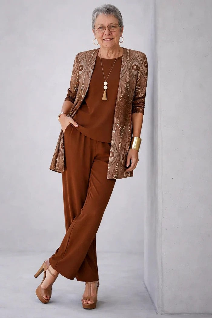 Margaret 3-piece set - Rust Brown
