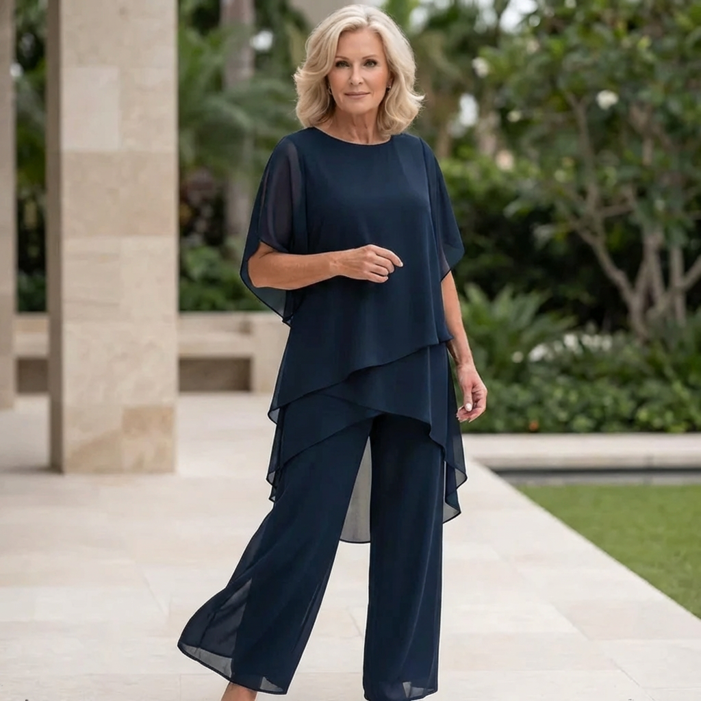 LORY | Suit with draped palazzo pants
