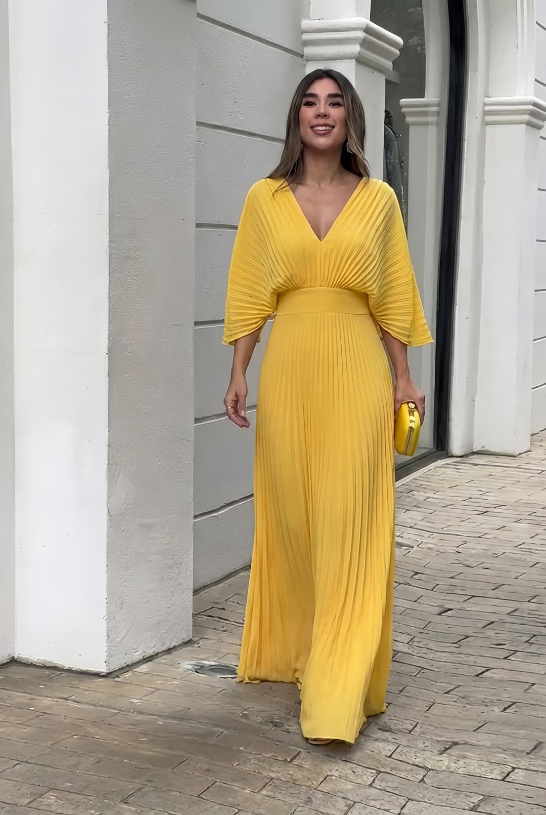 Stephanie | Elegant Pleated Maxi Dress