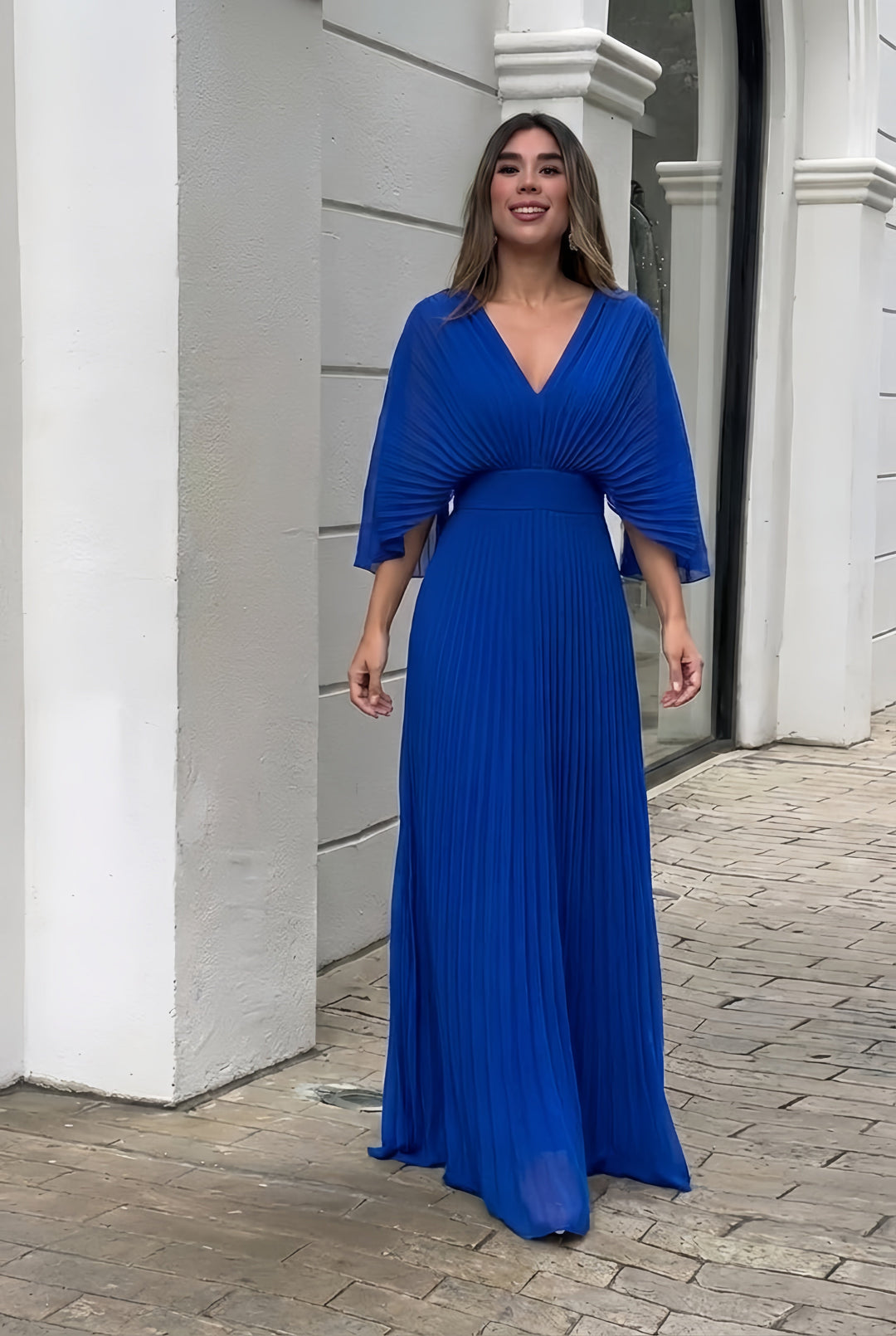 Stephanie | Elegant Pleated Maxi Dress
